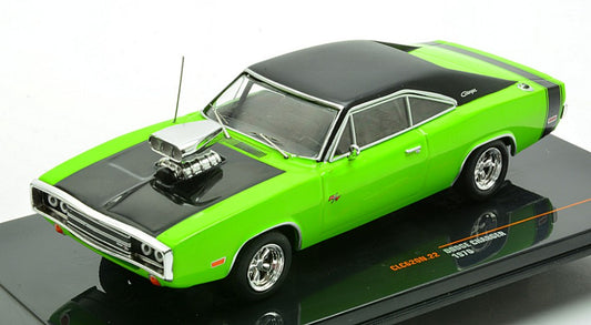 DODGE CHARGER R/T 1970 LIGHT GREEN/BLACK 1:43 - Ixo Model - CLC620