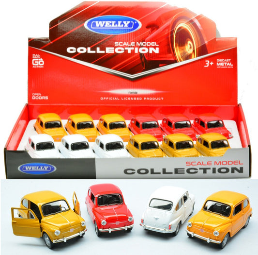 FIAT 600 ANNI 50/60 COL.ASS.cm 10 - Welly - WE18371