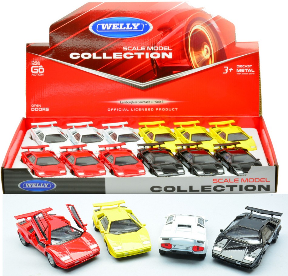 LAMBORGHINI COUNTACH LP 500 S COL.ASS.cm 10 - Welly - WE18375