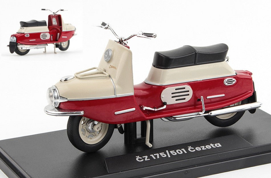 CZ 175/501 1958 CREAM/AMARANT 1:18 - Abrex - ABM2001