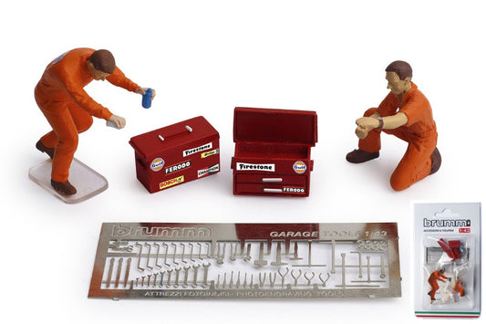 SET ASSISTENZA 2 MECCANICI + ACCESSORI 1:43 - Brumm - BMF110