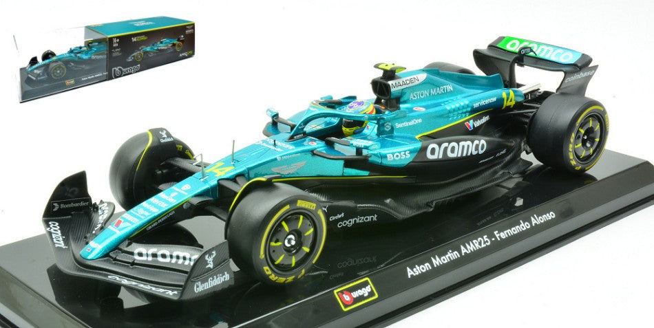 ASTON MARTIN AMR 25 N.14 2025 FERNANDO ALONSO SIGNATURE 1:24 - Burago - BU28070A