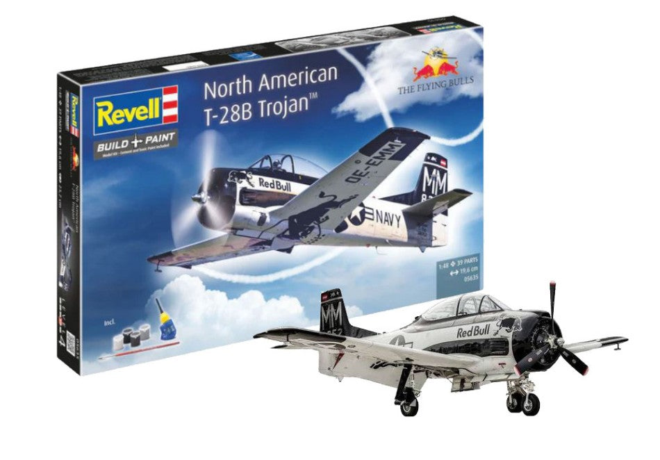 NORTH AMERICAN T-28B TROJAN "THE FLYING BULLS" MODEL SET KIT 1:48 - Revell - RV05635