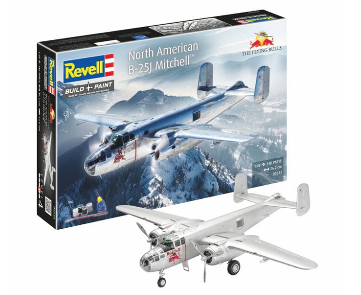 NORTH AMERICAN B-25J MITCHELL "THE FLYING BULLS" GIFT SET KIT 1:48 - Revell - RV05643
