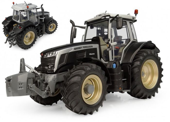 TRATTORE MASSEY FERGUSON 7S.210 BLACK EDITION WITH GOLD RIMS 1:32 - Universal Hobbies - UH7207