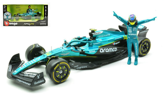 ASTON MARTIN AMR 25 N.14 2025 FERNANDO ALONSO WITH FIGURE 1:24 - Burago - BU28071A
