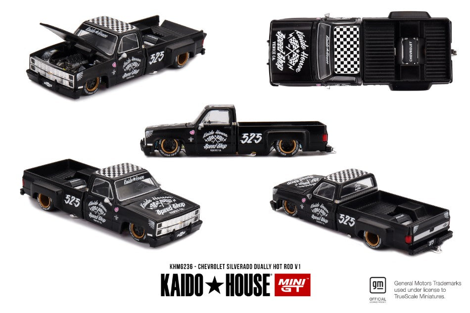 CHEVROLET SILVERADO DUALLY
HOT ROD V1 1980 1:64 - Mini GT - KHMG236
