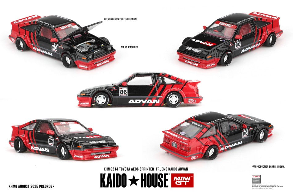 TOYOTA AE86 SPRINTER TRUENO
KAIDO ADVAN 1983 1:64 - Mini GT - KHMG214