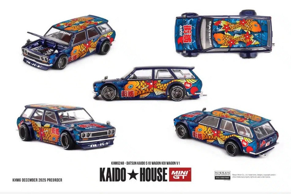 DATSUN 510 WAGON KOI V1 1969 1:64 - Mini GT - KHMG248