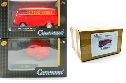 VW SAMBA VAN "CIRCUS KRONE" + TRAILER 1:43 - Cararama - CA4-13461-2