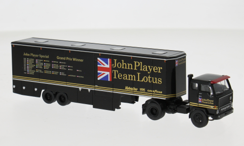 VOLVO F 89 RENNTRANSPORT-SZ 1973 JOHN PLAYER TEAM LOTUS 1:87 - Brekina - BRE85689