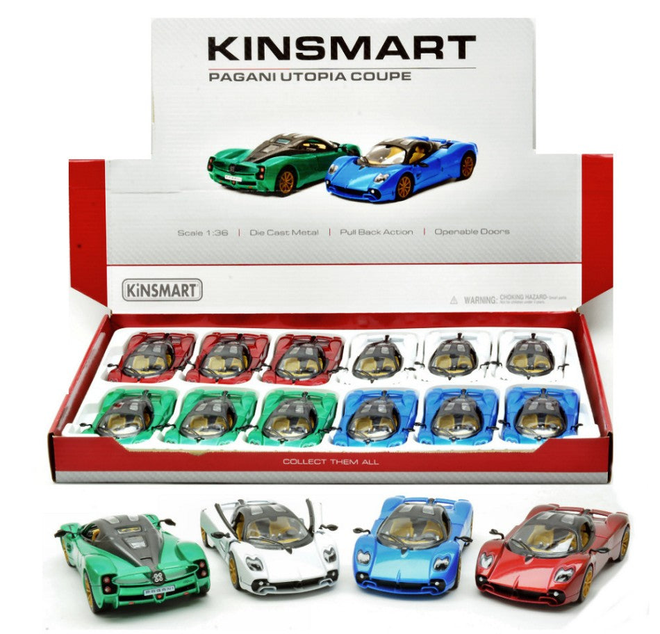 PAGANI UTOPIA COUPE' COL.ASS.cm 12,5 (5483D) 1:36 - Kinsmart - KT18491