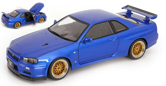 NISSAN SKYLINE GT-R R34 V-SPEC II BBS RIMS 2001 METALLIC BLUE 1:12 - KK Scale - KKDC120211-2