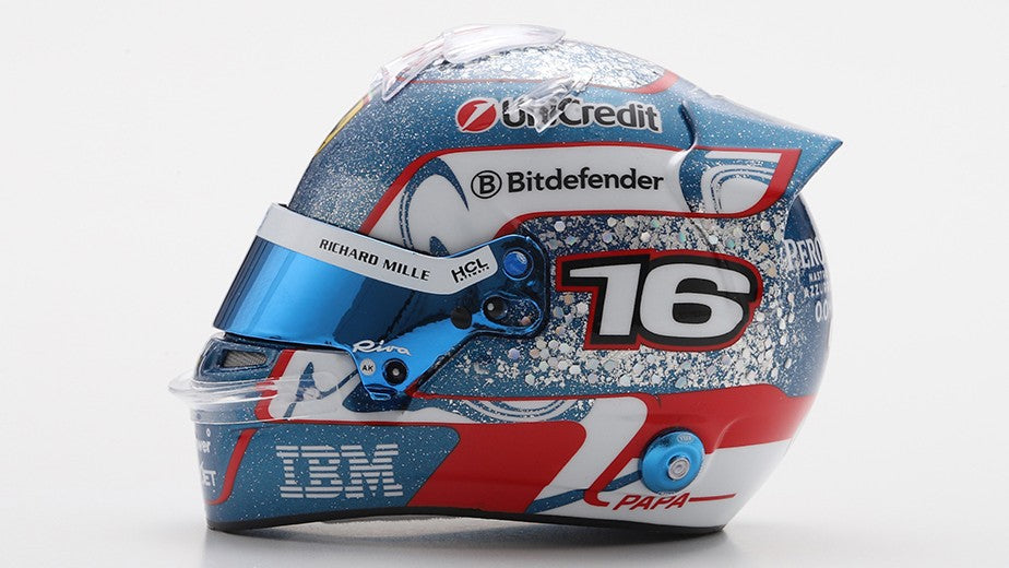 HELMET CHARLES LECLERC TEAM FERRARI HP SINGAPORE GP 2025 1:5 - Looksmart - LSHEL024