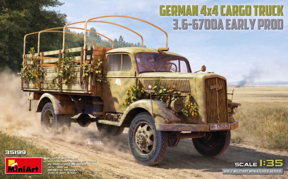 GERMAN 3t 4x4 CARGO TRUCK 3.6--6700A EARLY PROD. KIT 1:35 - Miniart - MIN35199