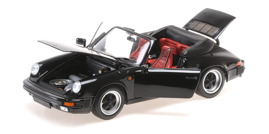 PORSCHE 911 CARRERA 3.2 CABRIOLET BLACK 1983 - 1/18 - Minichamps