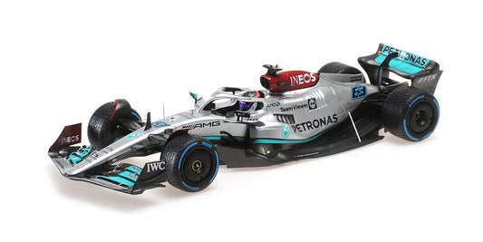 MERCEDES AMG W13 GEORGE RUSSELL MONACO GP 2022 CON GOMME DA PIOGGIA - 1/18 - Minichamps