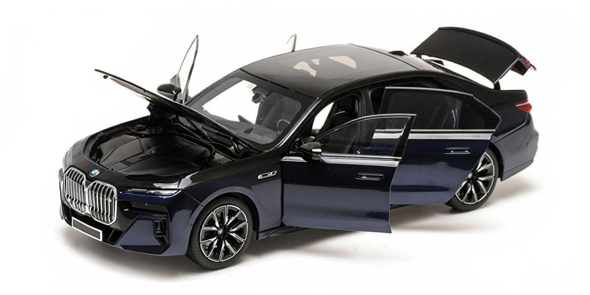 BMW i7 M70 (G70) BLUE METALLIC & BLACK METALLIC 2024 - 1/18 - Minichamps