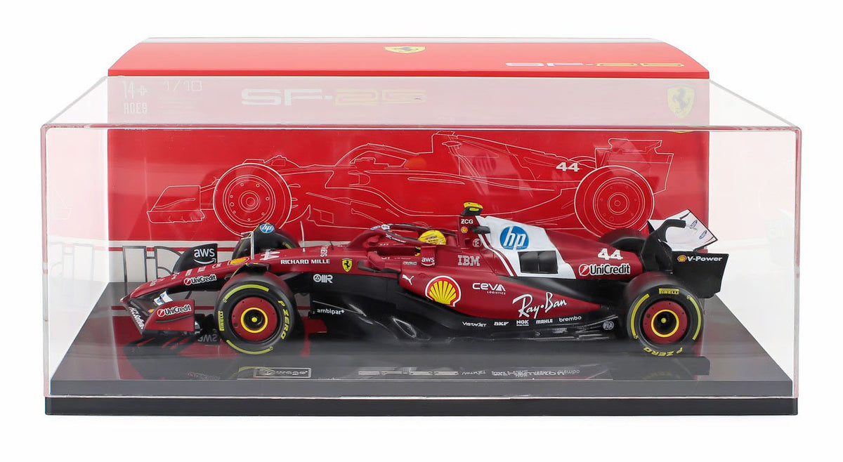 Ferrari - SF-25 n.44 (2025) 1:18 - Lewis Hamilton - Season 2025 - W/ Driver - With showcase - BBurago