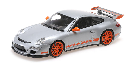 PORSCHE 911 GT3 RS SILVER 2007 - 1/18 - Minichamps