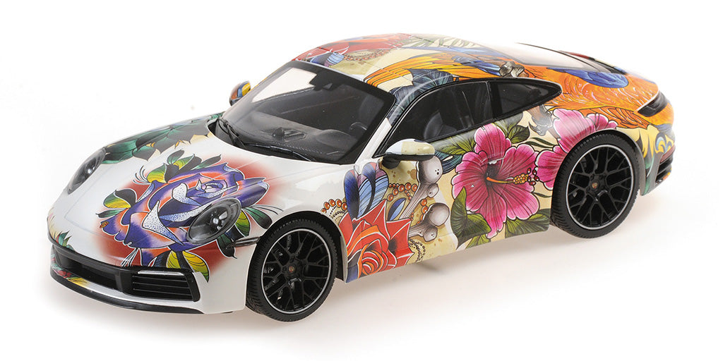PORSCHE 911 CARRERA 4S FLOWER DESIGN 2019 - 1/18 - Minichamps