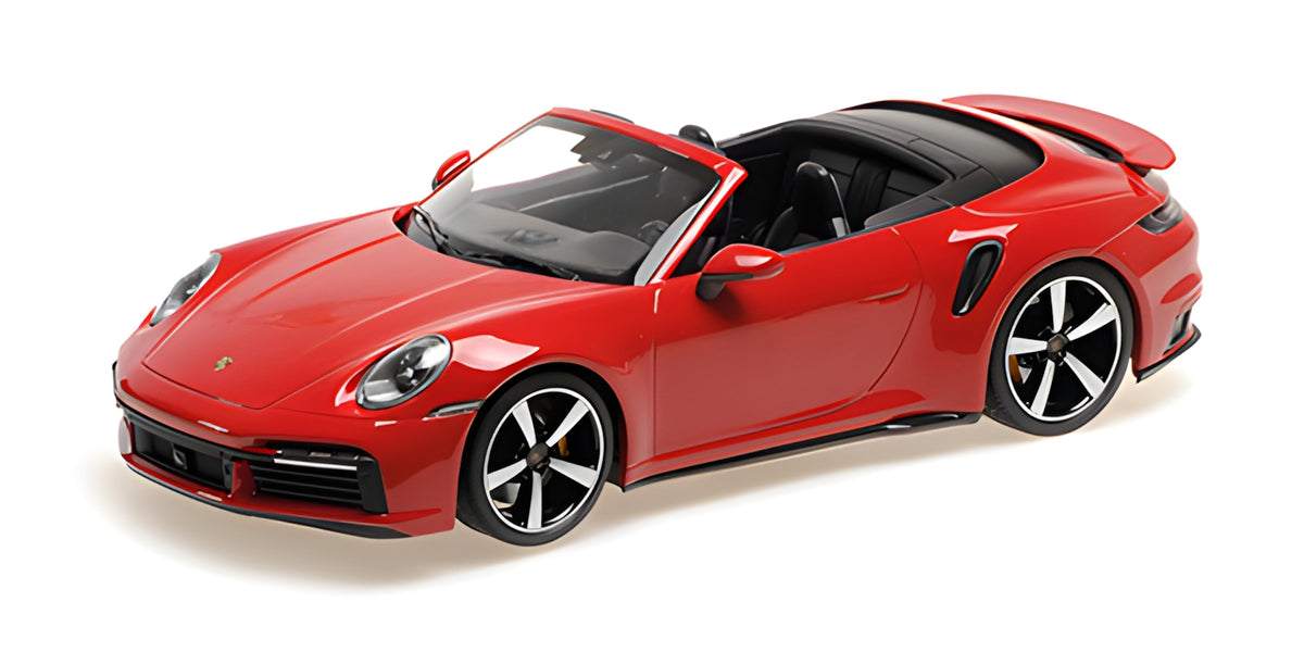 PORSCHE 911 (992) TURBO S CABRIOLET RED 2020 - 1/18 - Minichamps