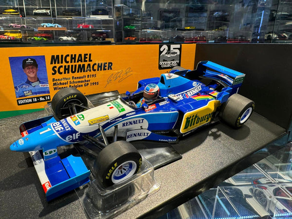 بينيتون - F1 Renault B195 n° 1 (1995) 1:12 - مايكل شوماخر - الفائز بسباق المحيط الهادئ - بطل العالم - Minichamps 