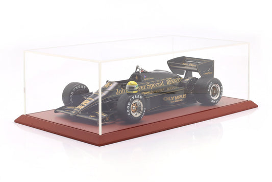 LOTUS - F1 97T RENAULT TURBO TEAM LOTUS JPS N 12 - (1985) 1:8 - AYRTON SENNA WITH MINI HELMET - POLE POSITION FASTEST LAP & WINNER PORTUGAL GP - WITH SHOWCASE  - Kyosho