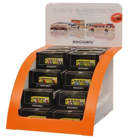 DISPLAY CON 36 AUTOBUS 1/160 N CAMPIONATO MONDIALE DI CALCIO 1974 - 1/160 - Minichamps
