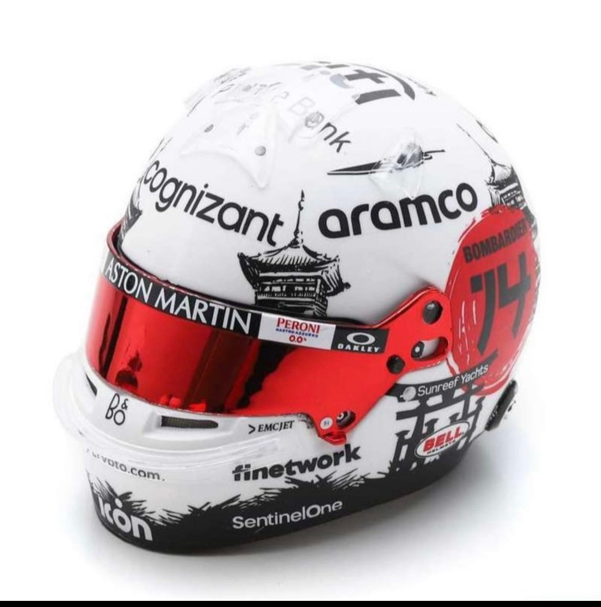 Aston Martin Spark Cascos F1 Fernando Alonso Suzuka GP Helmet 1:5