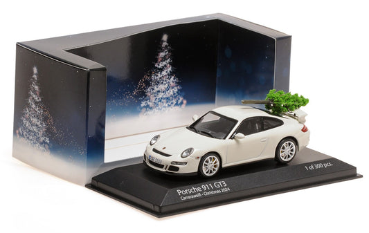 PORSCHE 911 GT3 2006 WHITE WITH CHRISTMAS TREE CHRISTMAS 2024 - 1/43 - Minichamps