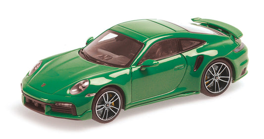 PORSCHE 911 (992) TURBO S COUPE SPORT DESIGN GREEN 2021 - 1/43 - Minichamps