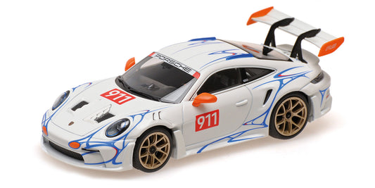 PORSCHE 911 (992) GT3RS WHITE WITH ORANGE DECOR 2023 - 1/43 - Minichamps