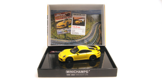 PORSCHE 911 GT3 YELLOW SPORT AUTO 2017 - 1/43 - Minichamps