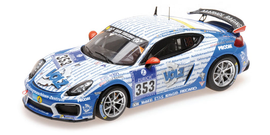 PORSCHE CAYMAN GT4 CLUBSPORT KEILWERTH WAWER ASSMAN 24H NURBURGRING 2016 - 1/43 - Minichamps