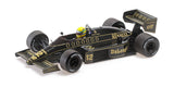 Lotus Renault 98T n°12 (1986) 1:18 - Ayrton Senna - Dirty Version - W/ Driver - 30th Anniversary -  Minichamps