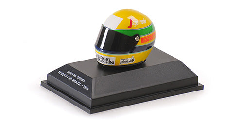 Ayrton Senna - Helmet 1984 First Brazil GP 1:8 - Minichamps