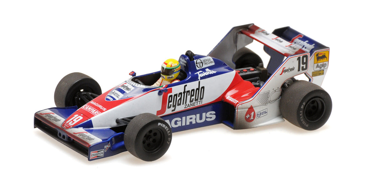 TOLEMAN HART TG183B AYRTON SENNA 2ND PLACE BRAZILIAN GP 1984 DIRTY VERSION - 1/43 - Minichamps Senna Collection