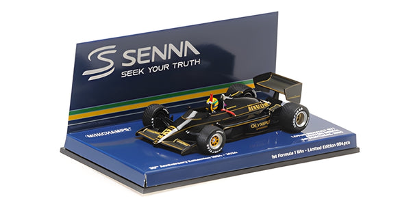 Lotus Renault 97T 1:43 - Ayrton Senna - Winner Portugal GP with Raised Arm  1985 - Minichamps