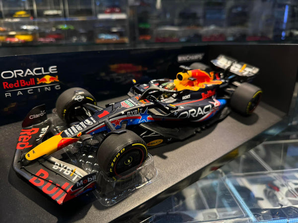 RedBull - F1 RB19 n°1 (2023) 1:18 - Winner Austin Texas GP - Max Verstappen - Minichamps