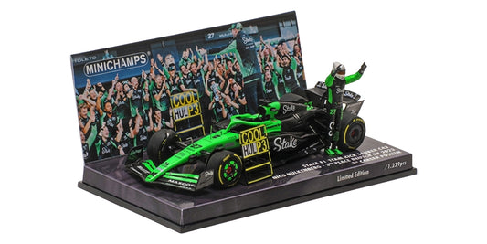 STAKE SAUBER C45 NIKO HUELKENBERG 3RD PLACE SILVERSTONE GP 2025 1ST PODIUM - 1/43 - Minichamps