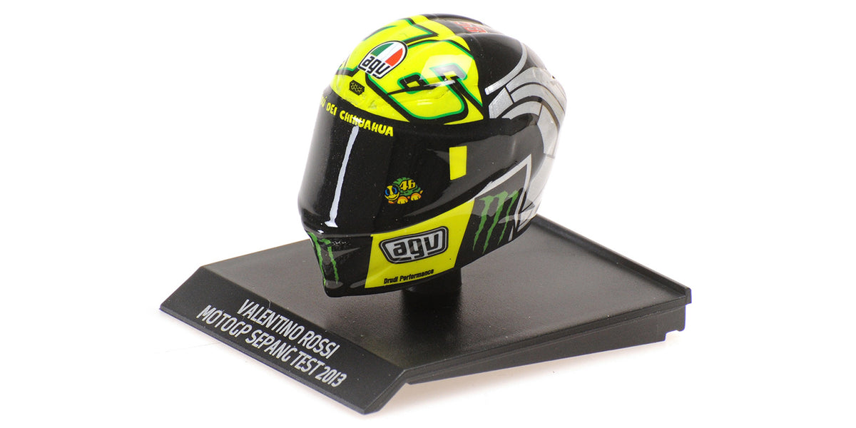 CASCO VALENTINO ROSSI MOTOGP SEPANG TEST 2013 - 1/10 - Minichamps