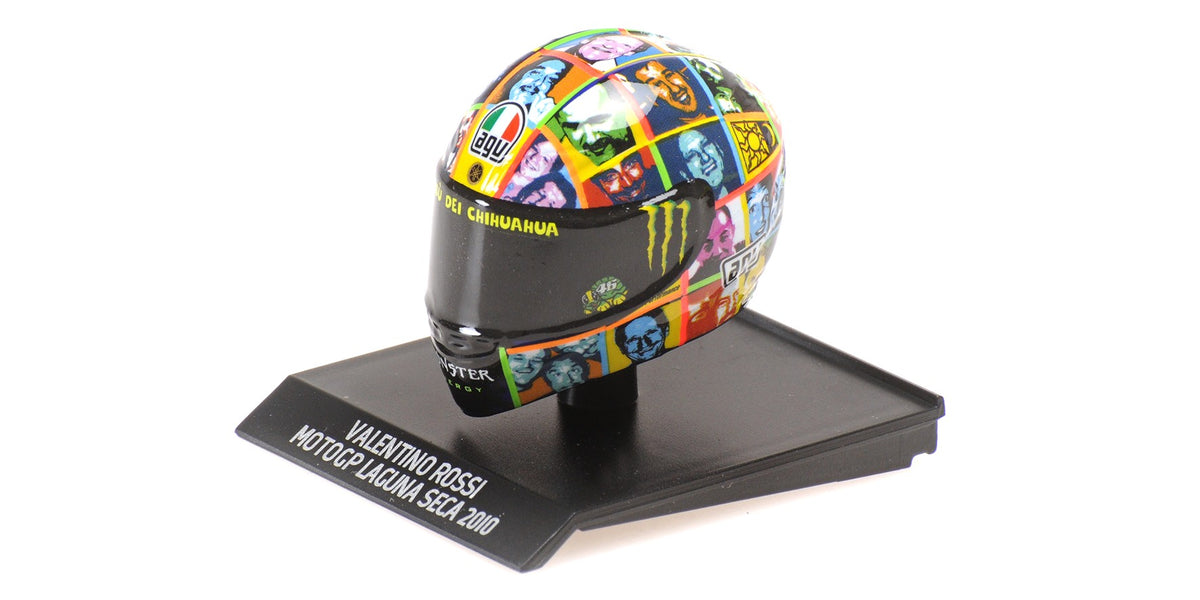 CASCO VALENTINO ROSSI MOTOGP LAGUNA SECA 2010 - 1/10 - Minichamps