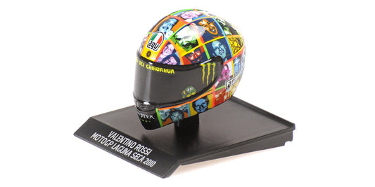 CASCO VALENTINO ROSSI MOTOGP LAGUNA SECA 2010 - 1/10 - Minichamps