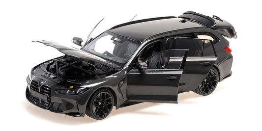 BMW M3 TOURING DRAVITGREY METALLIC WITH BLACK WHEELS AND BLACK INTERIOR 2024 - 1/18 - Minichamps