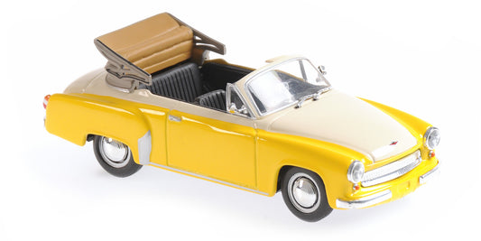 WARTBURG A 311 CABRIOLET YELLOW & WHITE 1958 - 1/43 - Minichamps