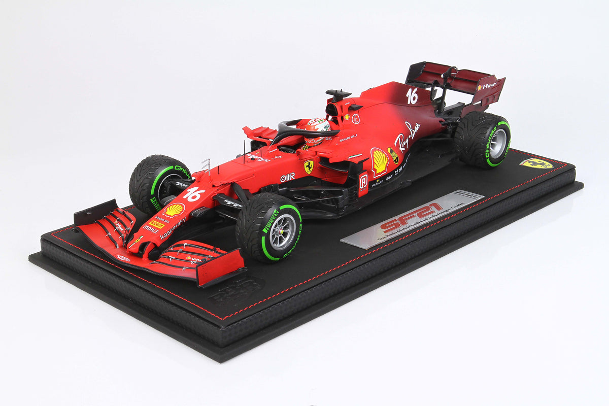FERRARI SF21 GRAN PREMIO DEL MADE IN ITALY E DELL EMILIA ROMAGNA C. LECLERC CAR N.16 GREEN INTERMEDIATE TIRES 1:18 - BBR Models - BBR211816DIE
