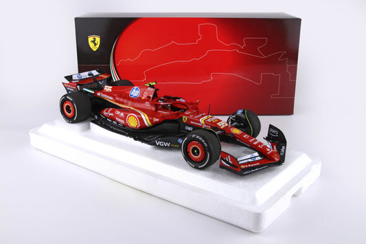 FERRARI SF24 MONACO GP 2024 DIECAST - POLIFOAM PACK C. SAINZ TERZO POSTO 1:18 - BBR Models - BBR241855C