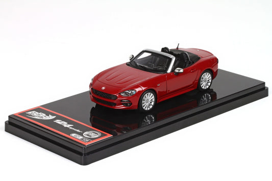 FIAT 124 SPIDER ROSSO PASSIONE CON VETRINA CON STAMPA SILHOUETTE AUTO 1:43 - BBR Models - BBRC181A-26