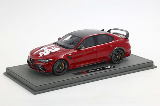 ALFA ROMEO GIULIA GTA SPECIAL VERSION ROSSO COMPETIZIONE - LOGO ALFA ROMEO E SPOILER POSTERIORE 1:18 - BBR Models - BBRC1851RCAR-25